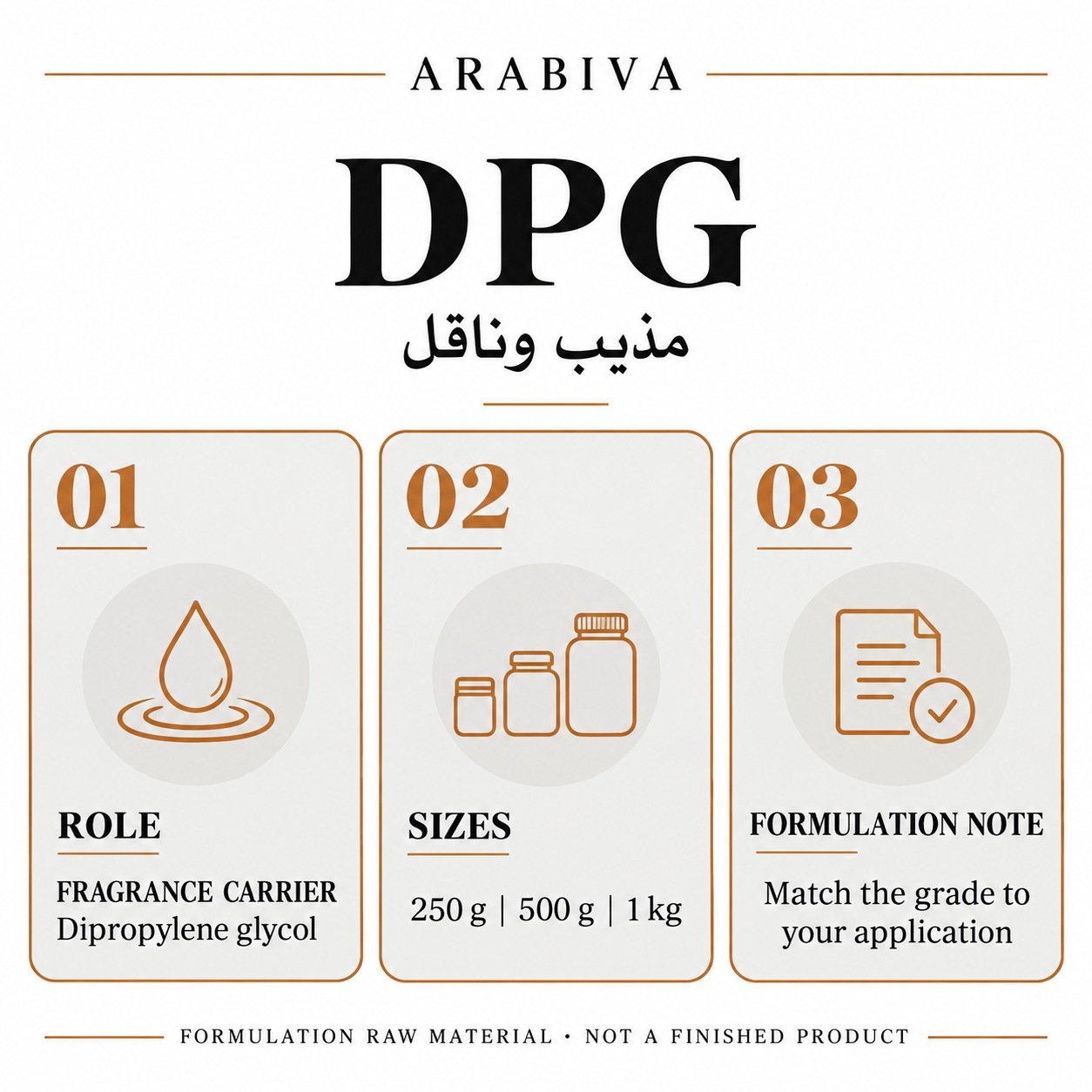 DPG — Fragrance solvent and carrier — Fragrance solvent and carrier — 250 g / 500 g / 1 kg
